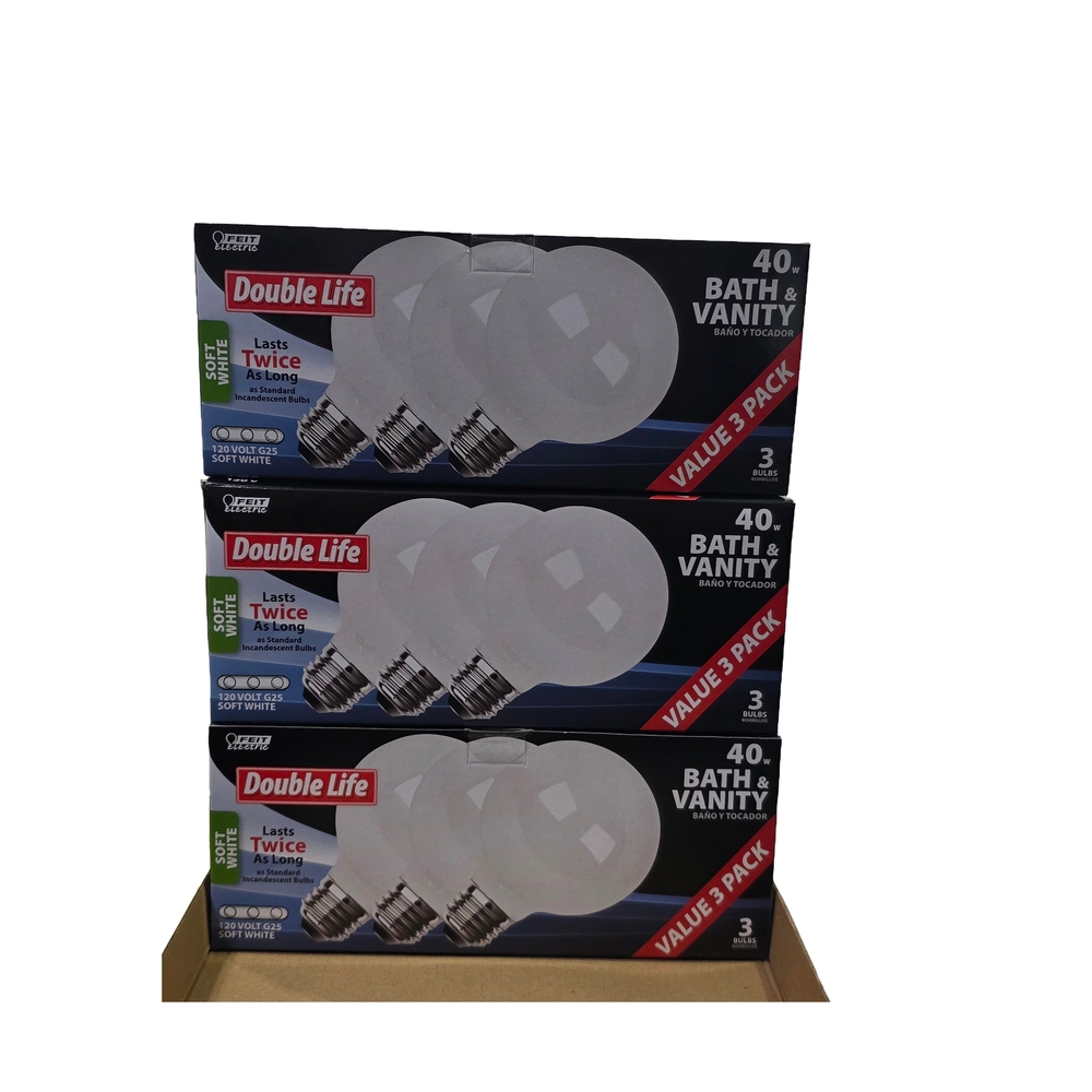 Double Life 40W Bath & Vanity Light Bulbs - White